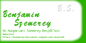 benjamin szemerey business card